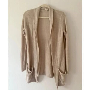 Eileen Fisher Cream Open Front Cardigan